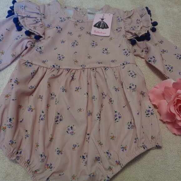 SHISHI FANG EDWARDIAN BABY GIRL OR DOLL PINK OUTFIT W POMPOMS SIZE 90 - Picture 3 of 8